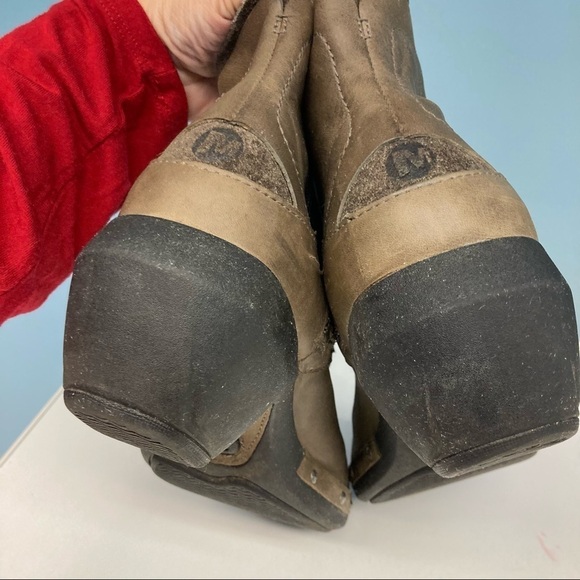 MERRELL LUX Sz 10 Mid Nubuck Leather Moto Style Ankle Boots - Picture 11 of 14